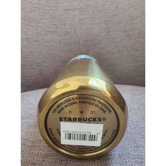 2021 Starbucks Disney World 50th Anniversary Gold Water Bottle Tumbler | 20oz - Picture 8 of 9